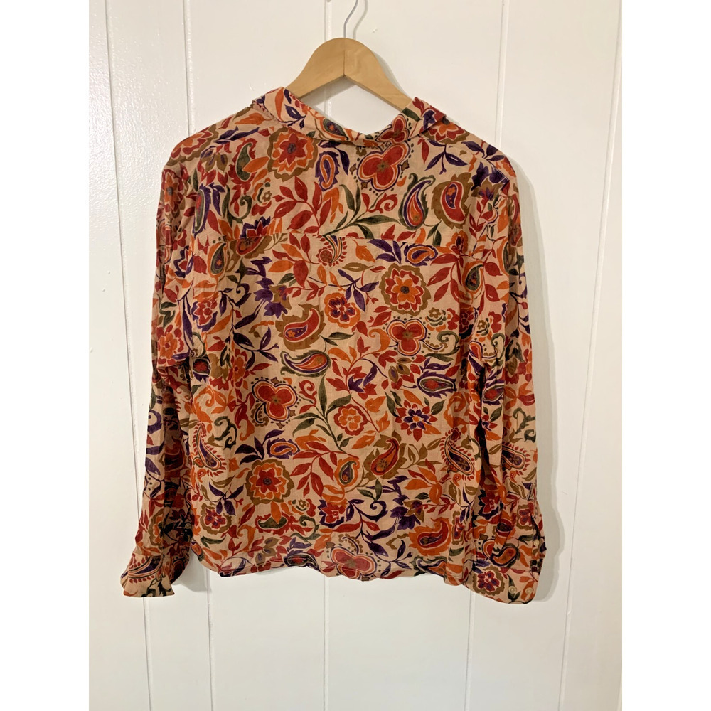 Lauren Ralph Lauren Cotton Multicolor Floral Button-Up Collared Shirt Size 1X - Picture 6 of 6